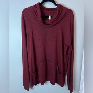 My Beloved Ribbed Cowl Neck Sweater in Wine
